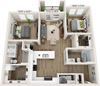 Two bedroom floor plan